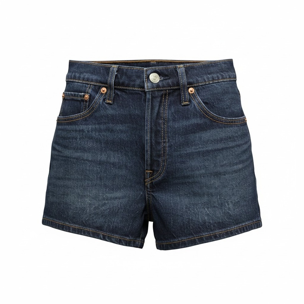 Levis 501 Denim Shorts Women 27 Dark Blue Excellent High Rise Button Fly Cut Off